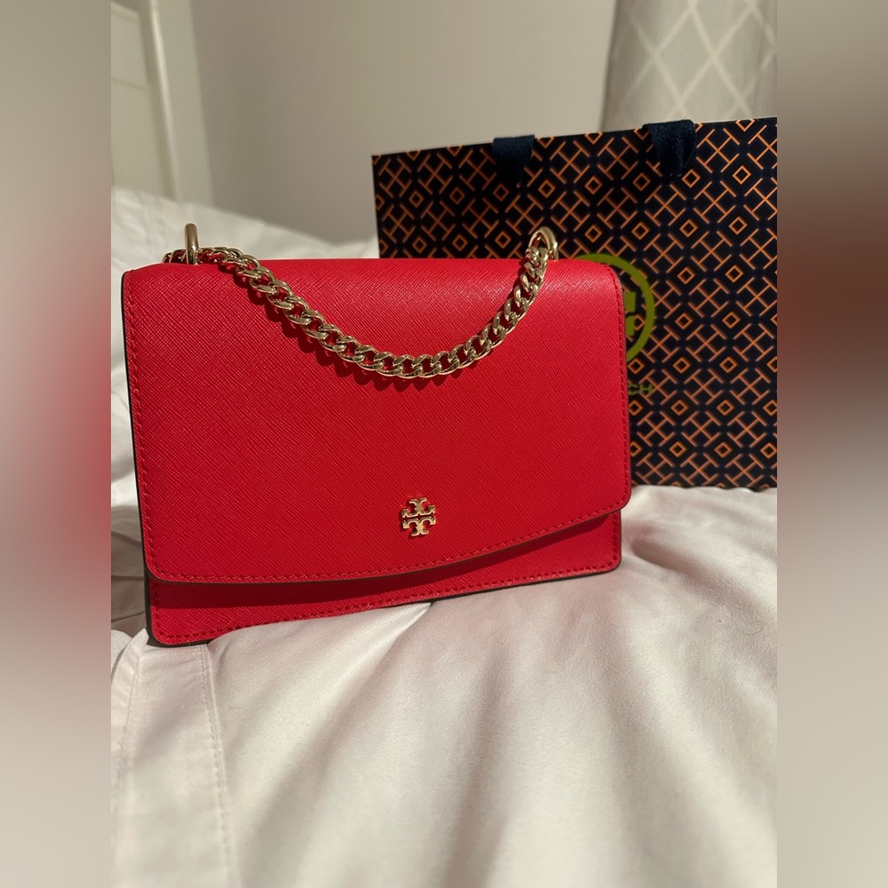 Tory Burch red crossbody handbag